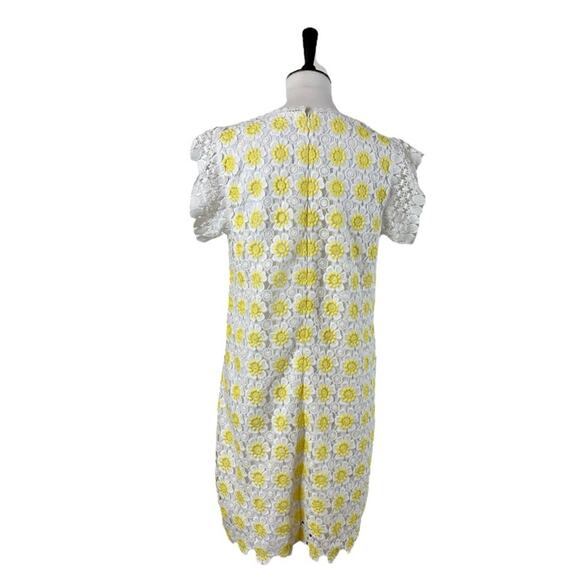 J.Crew Dress Crochet Lace Embroidered Shift White Yellow Daisy Floral Women’s 6 - Picture 4 of 13
